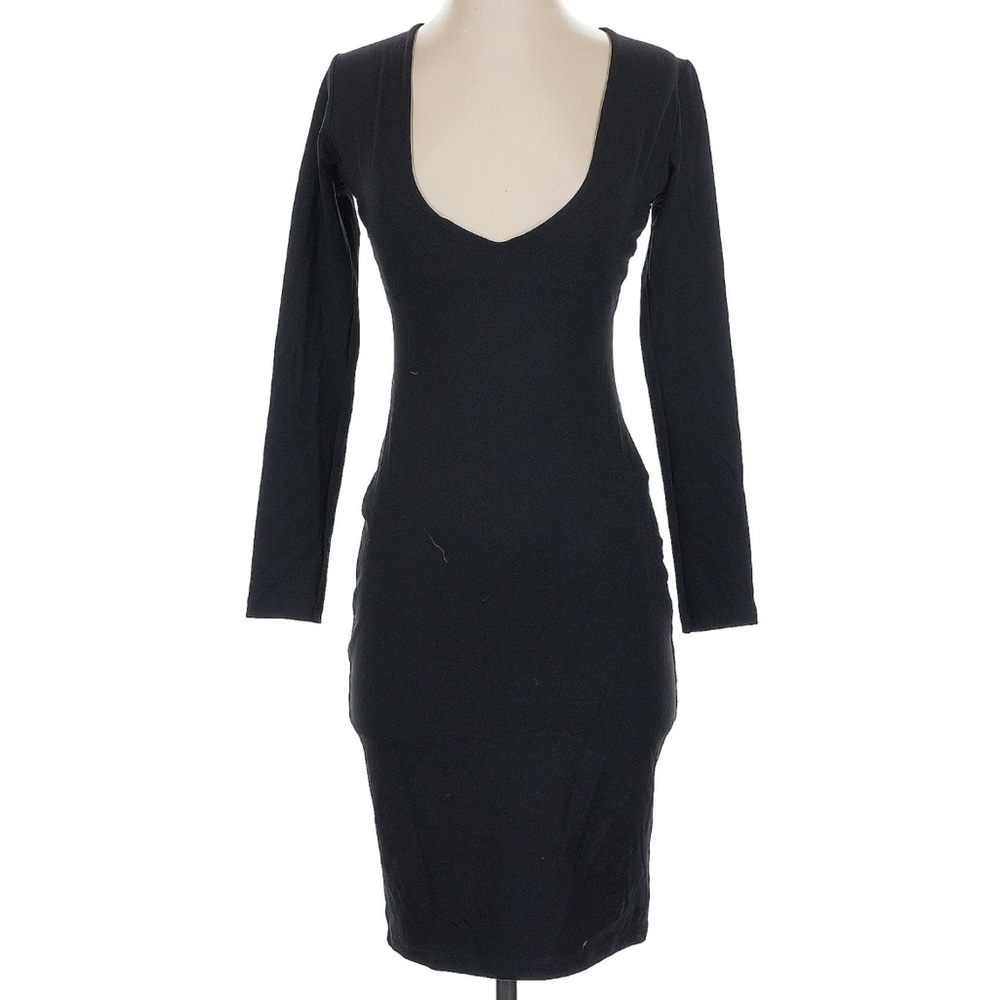 Susana Monaco black deep V neck dress